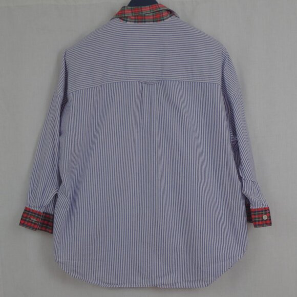 Vintage Daniel Caron Collection Ladies' Oversized Plaid Trim Oxford Medium - Picture 4 of 5